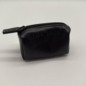 Bobbi Brown Black Leather Zipper Cosmetics Coin Purse - Lined